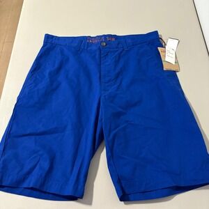Perry Ellis America  NWT Mens Shorts Royal Blue Flat Front Casual Size 34W